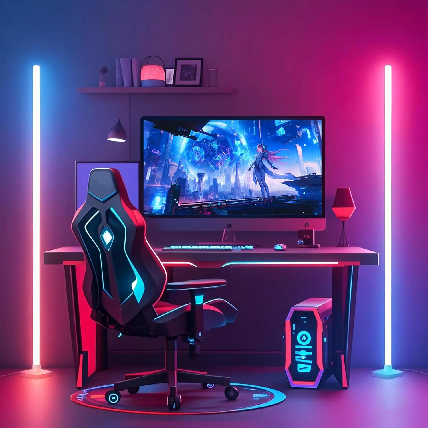 

2 комплекта торшеров RGB, светодиодный светильник Music-Sync с цветами 16 м для декора спальни, гостиной