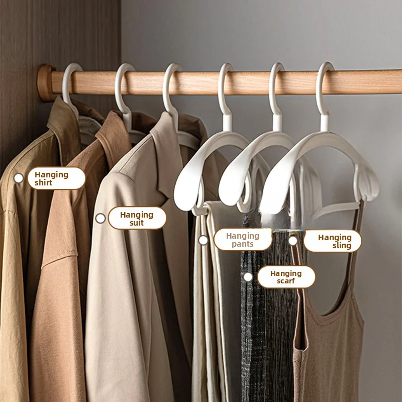 YM Thickened Non-Slip Hangers with Anti-Shoulder Corners Household Clothes Rack Shoulder-Free Plastic Hanging Supports Garments