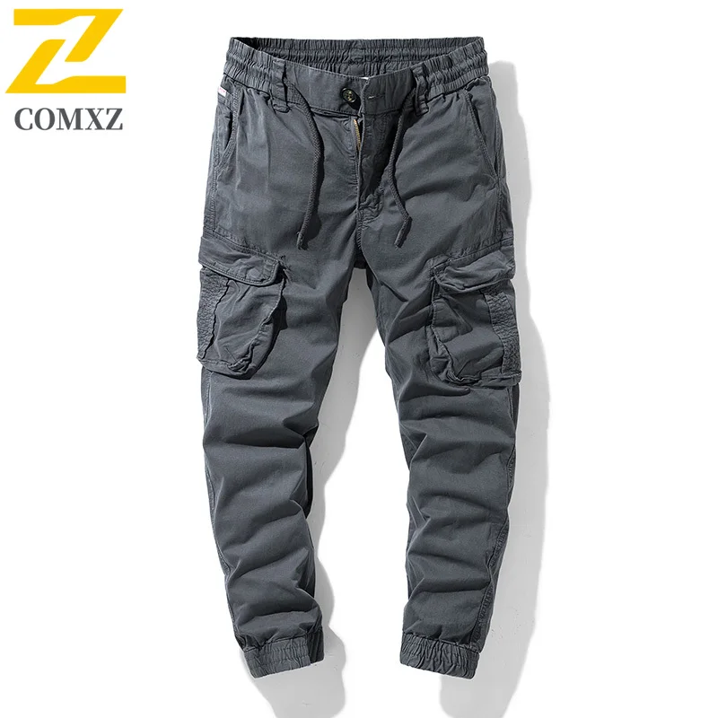 Trendy Cargo Pants Male New Autumn Multi Pocket Casual Camping Sweatpants Mens Solid Color Fishing Versatile Breathable Trousers