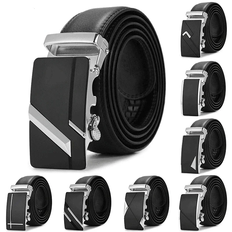 Hot Selling Men Belt Fashion Pu Alloy Automatic Buckle Belt Business Affairs Casual Decoration Belt Men's Belts