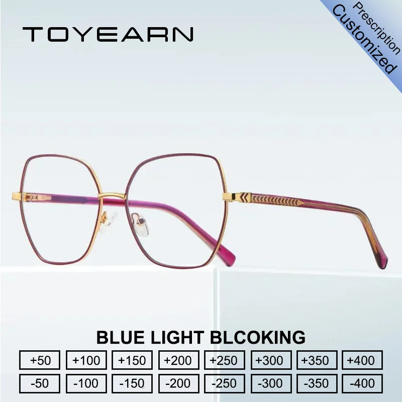 

Очки для чтения TOYEARN Fashion с оправой в форме бабочки, женские, для коррекции близорукости и дальнозоркости, с защитой от синего света, компьютерные, по рецепту