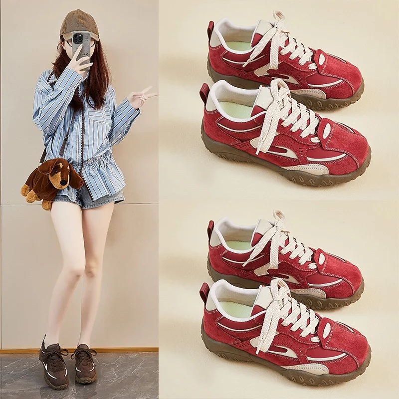 

Новые корейские флисовые повседневные кроссовки для женщин, зима 2025, теплые, на толстой подошве, для бега