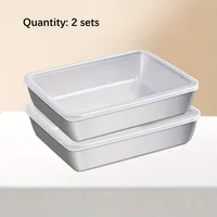 Ensemble de conteneurs de stockage des aliments en acier inoxydable, 3 pièces, organisateurs de cuisine hermétiques sans BPA pour réfrigérateur/démanger/produits secs 3
