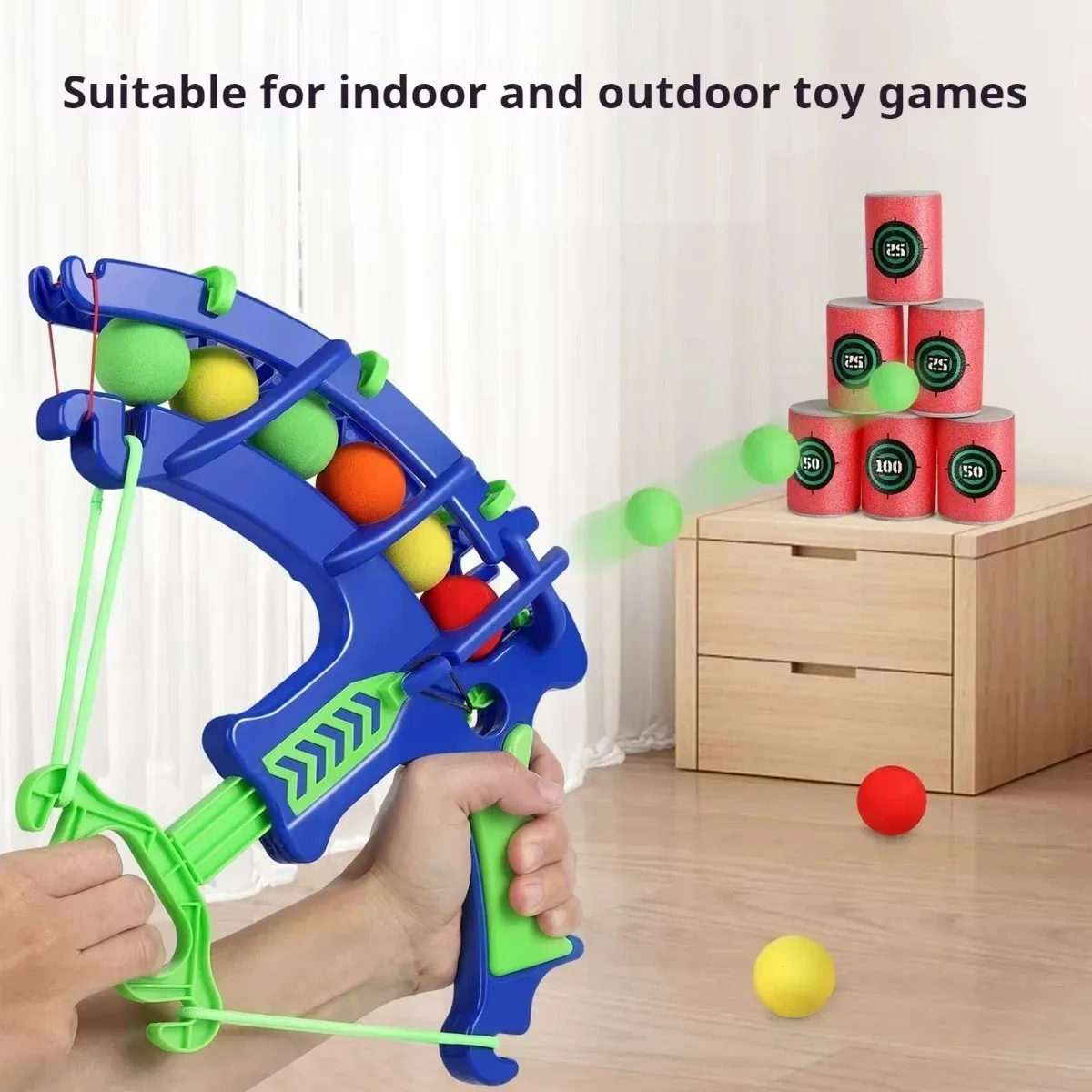 Throw Sport Slingshot Target Bubble Gun Soft Ball Kids Toy Automatic Soap Blower Outdoor Party Games Children Boy Birthday Gifts