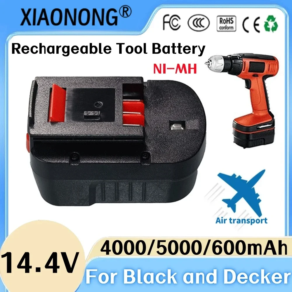 

14.4V 4000/5000/6000mAh rechargeable battery suitable for Black&Decker 14.4V wireless power tools