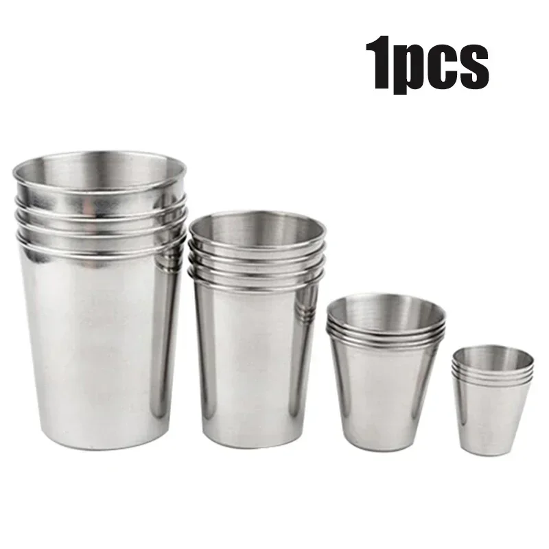 1PC 30/70/180/320ml Stainless Steel Metal Beer Cups Wine Cups Mini Glasses Kitchen Accessories For Portable Drink Ware Set