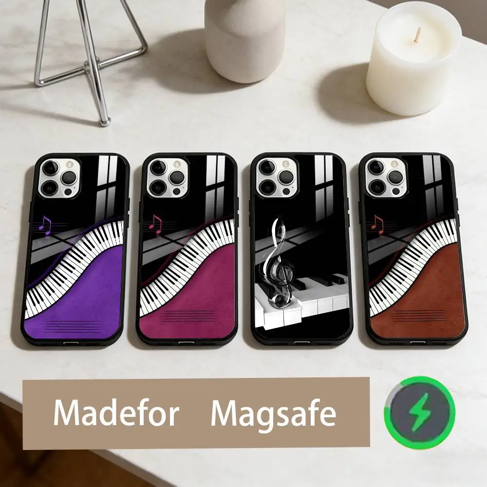 

Чехол для телефона S-Starry Sky Piano Art для iPhone 17,16,15,14,13,12,11 Plus, Pro Max, магнитный для беспроводной зарядки Magsafe