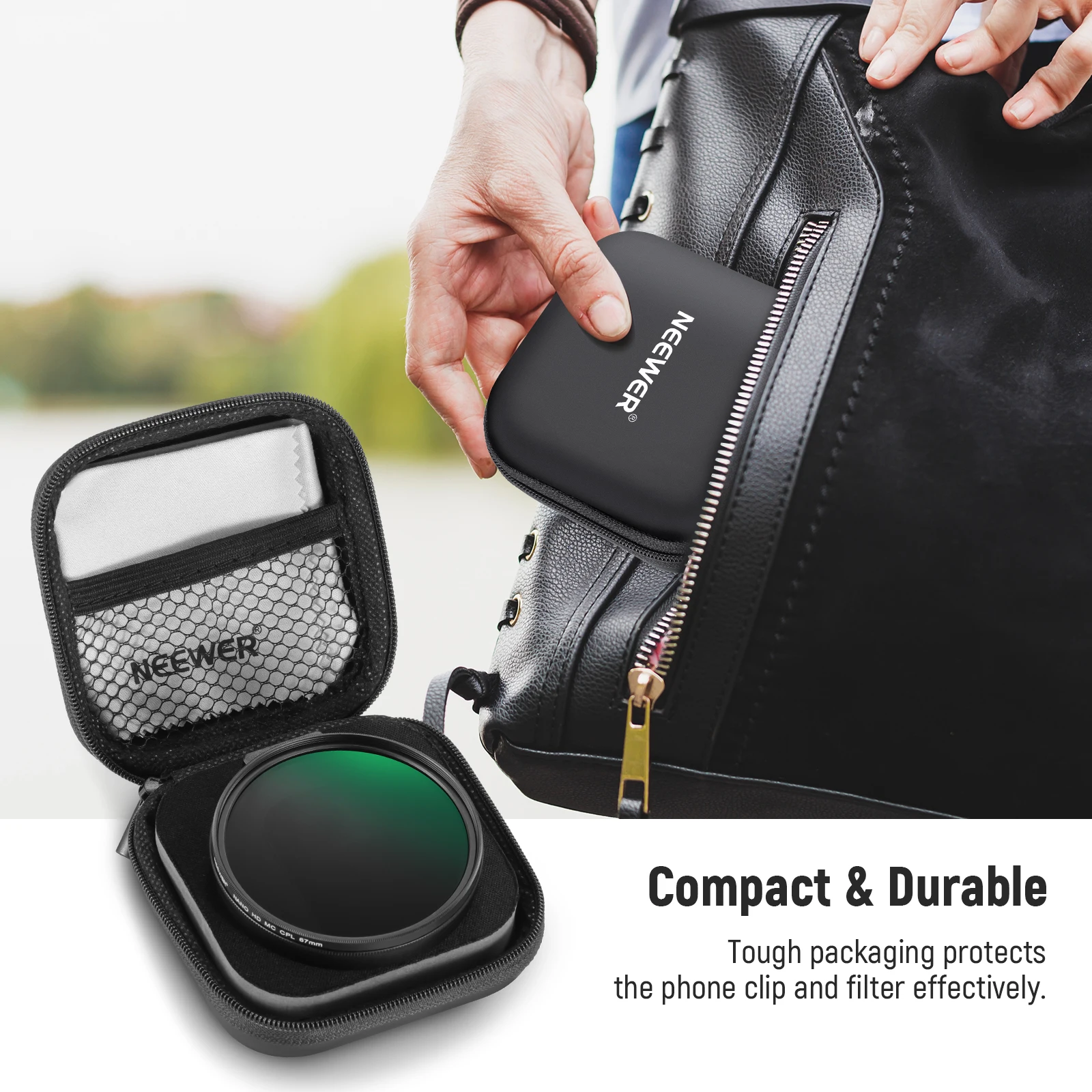 NEEWER Filtro CPL per Telefono, Filtro Polarizzatore per Obiettivo Fotocamera 67 mm, Clip Telefono Compatibile con iPhone 17 16 16e 15 Pro Max Plus 14 13 Android Samsung Galaxy S25 Ultra, FL-27