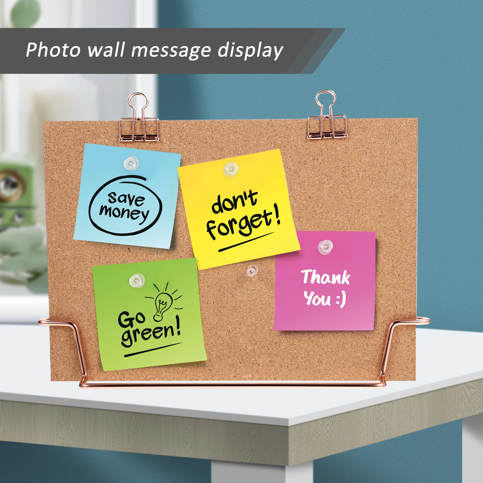 

Creative Cork Bulletin Boards Office Wall Desk Memo Display Metal Pin Board Decorative Organizer Framed Picture Message