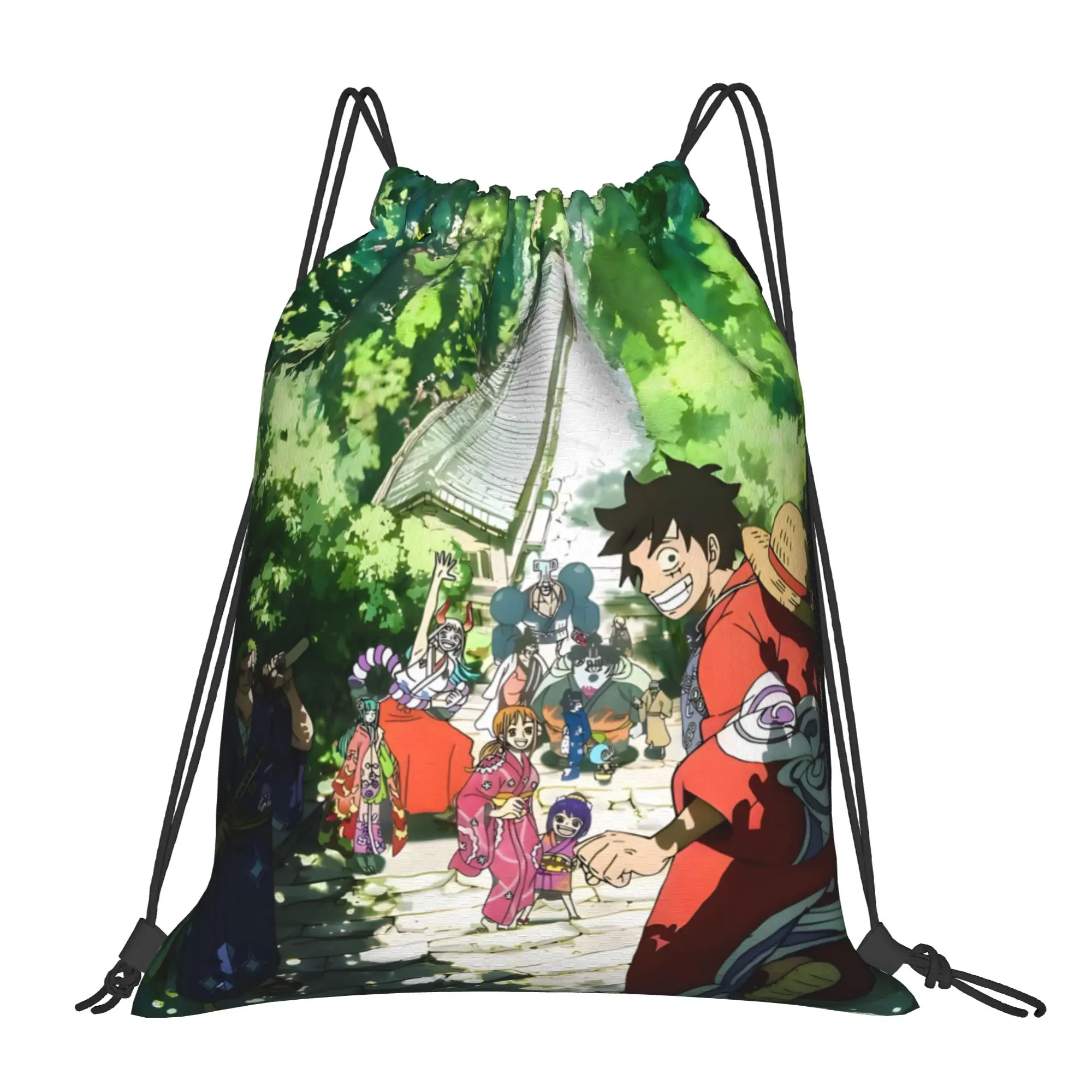 1 pc ONE PIECE  Portable Hiking Drawstring Bags Storage Backpacks