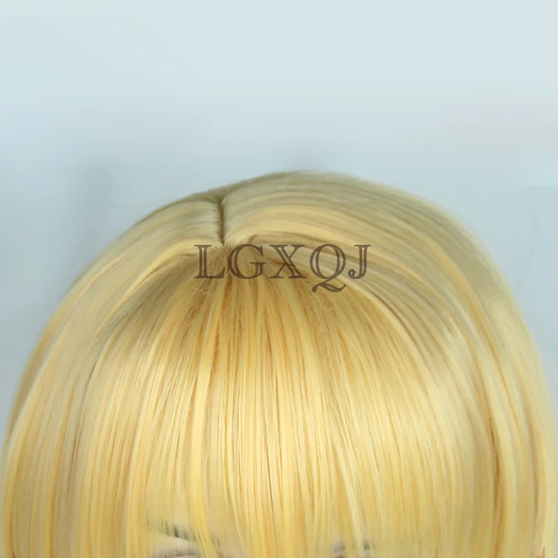 Kurapika Kurta Wig Cosplay Anime, Wig emas Kurapika, anting-anting, Wig pesta tahan panas + topi Wig Gratis