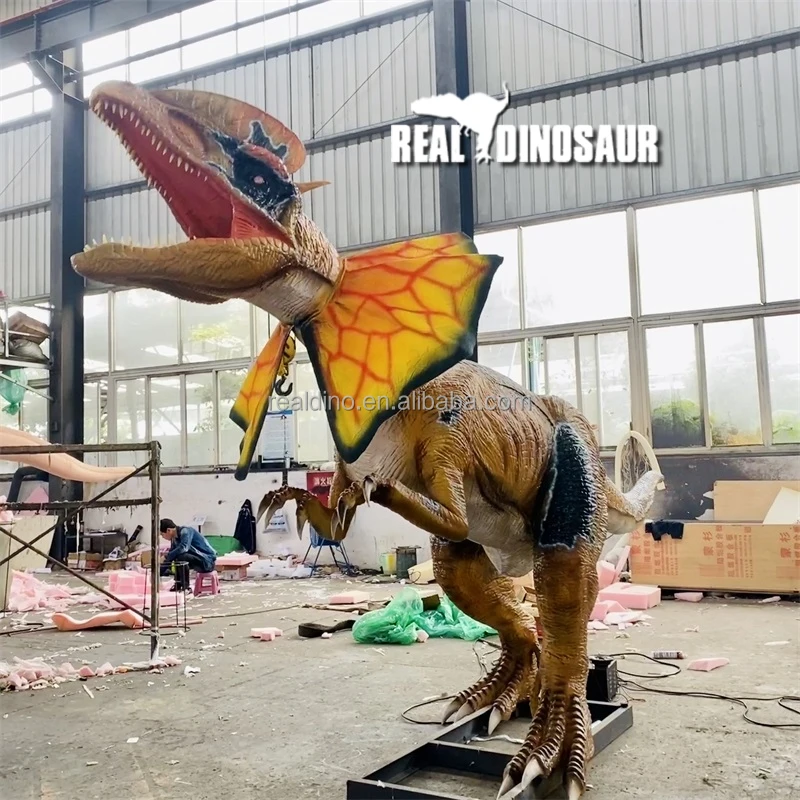 Indoor 3D Animatronic Dilophosaurus Realistic Robot Dinosaur Model for Kids