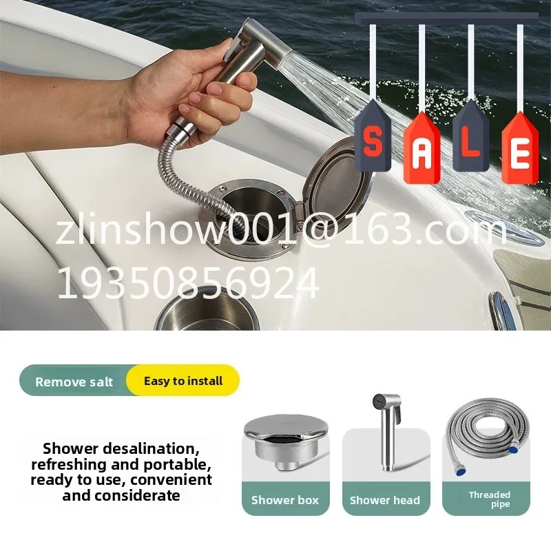 Marine 316 Stainless Steel Deck, Shower Set Yacht Stern Flush Recessed Nozzle Shower