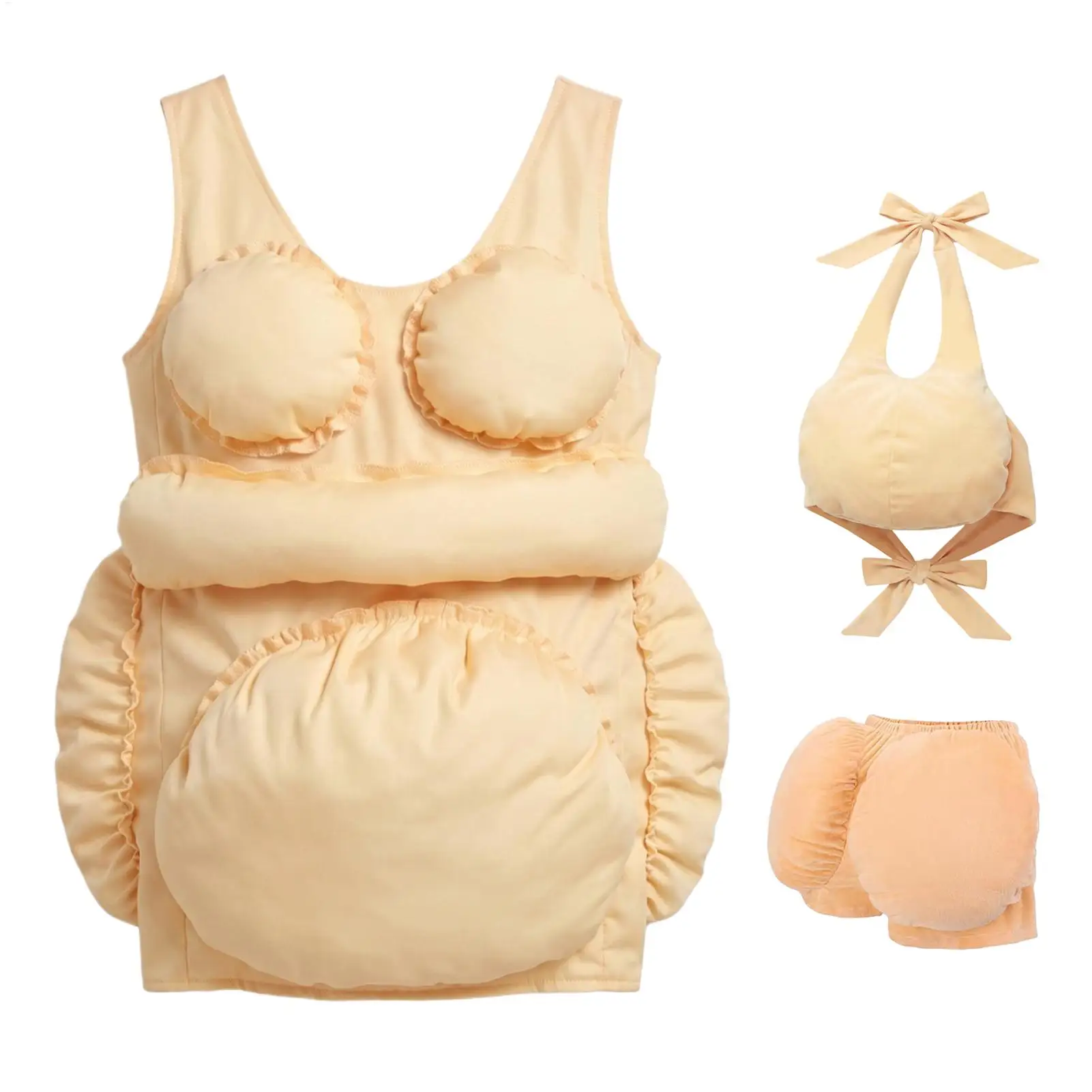 Fake Butt Prop Kids Christmas Fake Belly Role Play Costume Halloween Performance Funny Cosplay Accessories Old Lady Dress Up