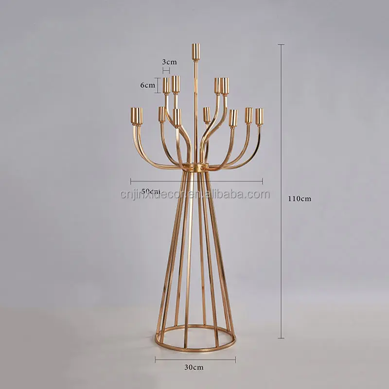 13 Head Gold Wedding Candle Holder Metal Candelabra Candle Holders Stands Wedding Decoration Table Centerpieces