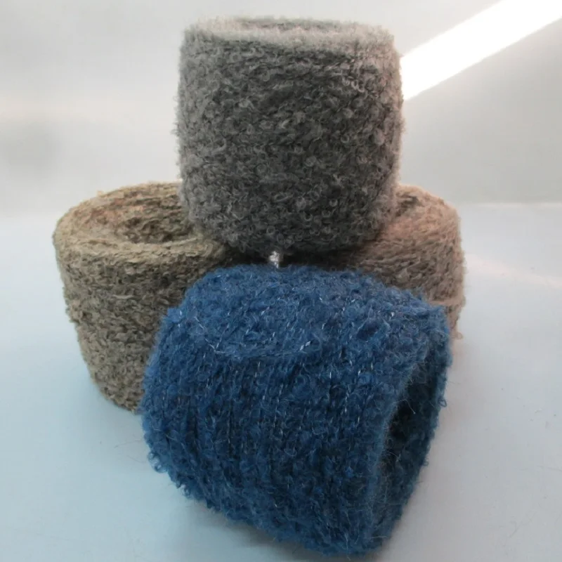 100grams/ball Knitting Yarn for Crochet  Curly Wool Loop Yarn DIY Doll Sweater Scarf Thread 25%Wool 25%Nlyon 50%Polyester