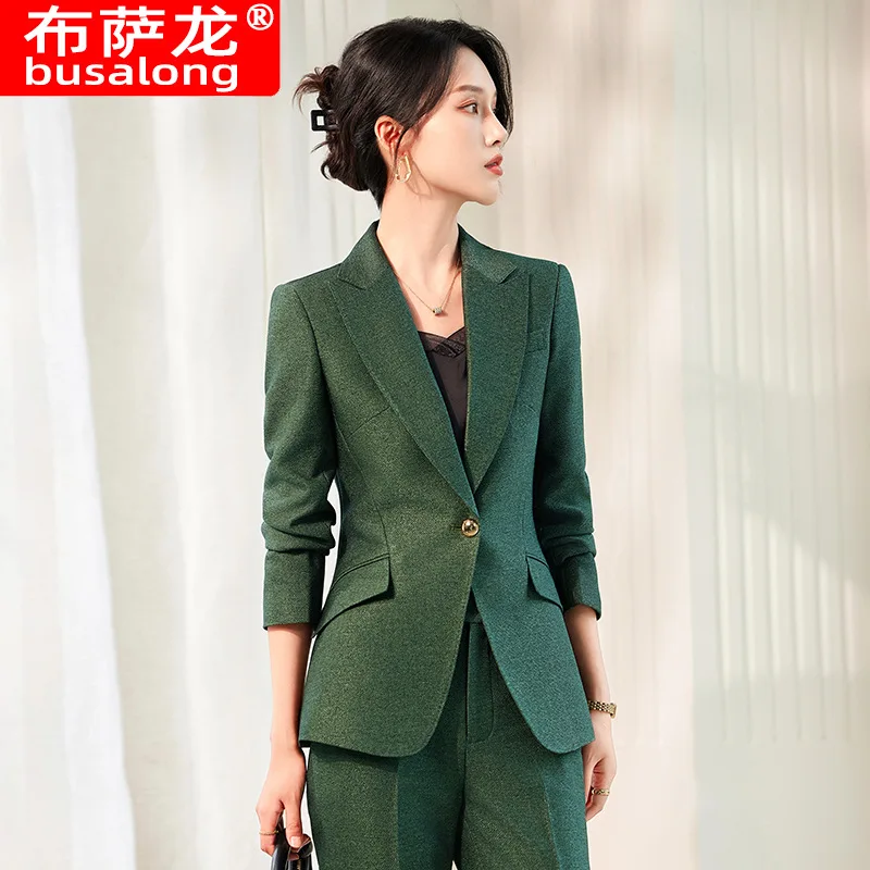 Long Sleeve Suit Suit Women2024Spring and Summer New Business Suit Dignified Goddess Fan High-End Temperament Office Suits Coat