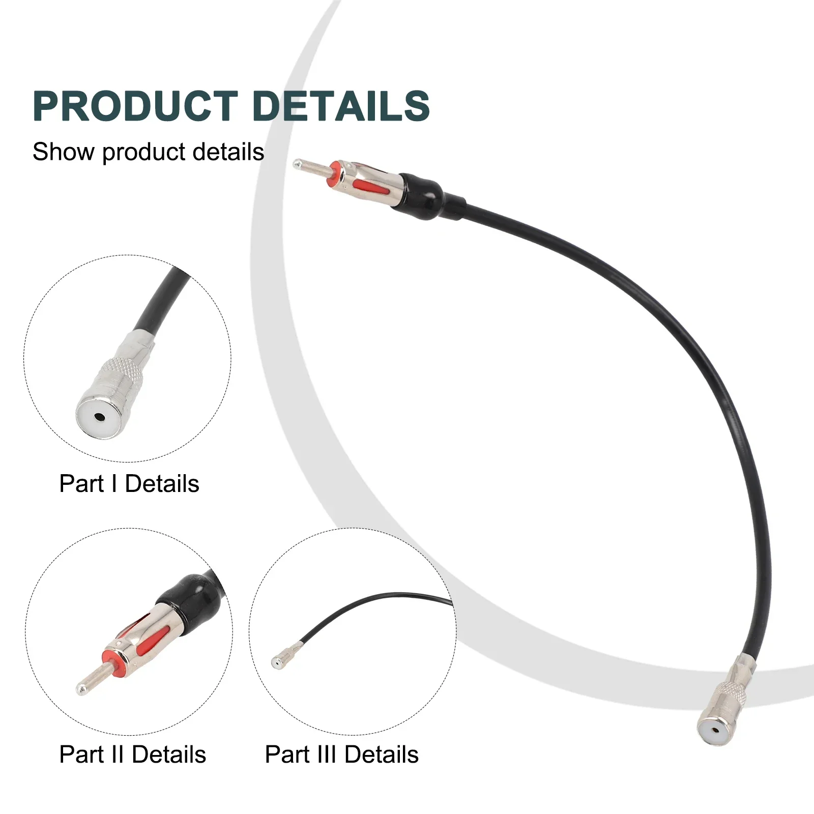 1x Auto Radio Antenna Adapter ISO To DIN Cable For FM AM Antenna Auto Audio Converter For Stereo Head Unit Radio Antenna