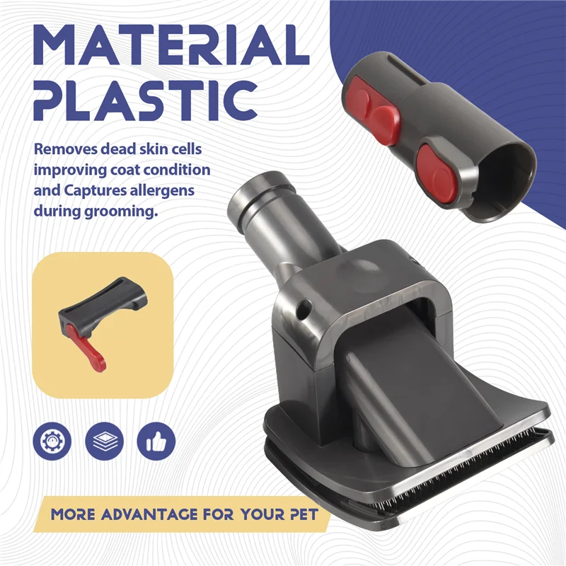 أدوات A01M-Groom للمكنسة الكهربائية Dyson V15 V11 V10 V8 V7 V6، أداة تهذيب الحيوانات الأليفة، مع محول مرفق وقفل الزناد
