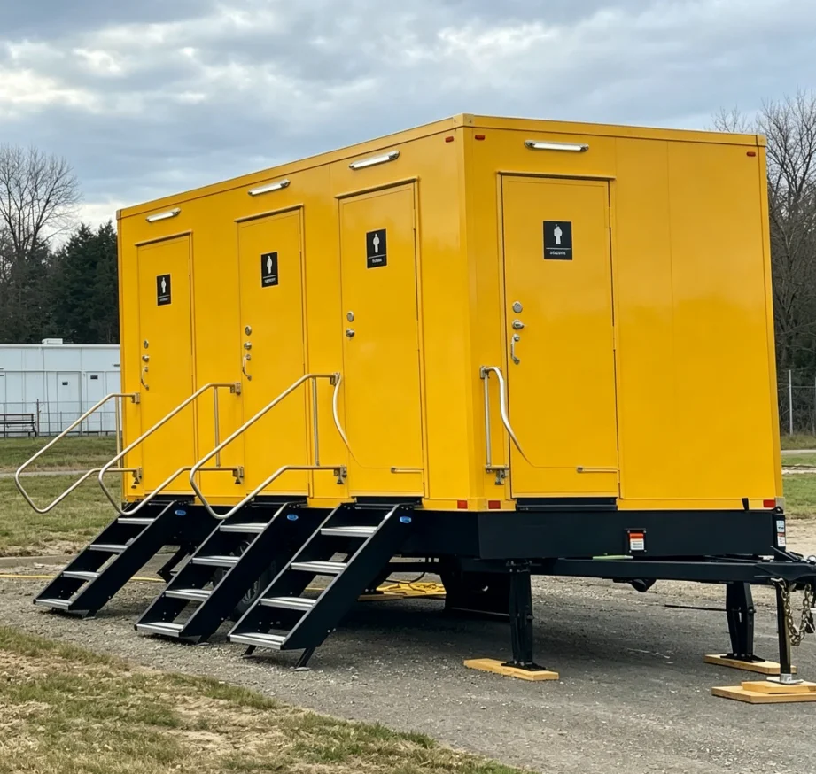 Mobile Toilet Trailer Luxury Portable Restroom with AC for High-end Commercial Events Outdoor Luxury Bathroom