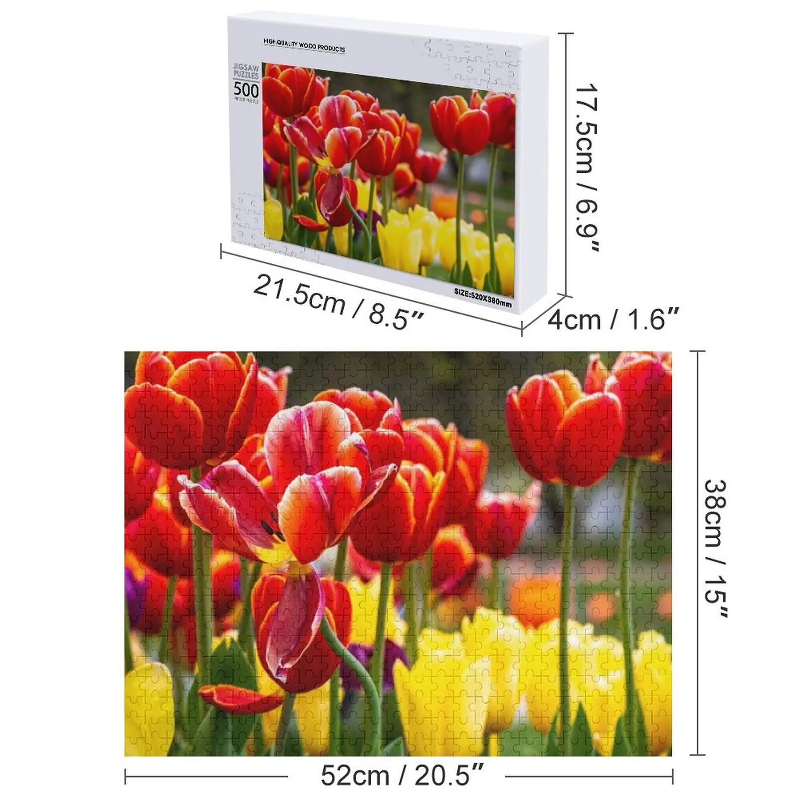 ปริศนาจิ๊กซอว์ดอกทิวลิป 2020 ของขวัญสำหรับเด็กแบบส่วนตัว ปริศนาไม้สำหรับผู้ใหญ่