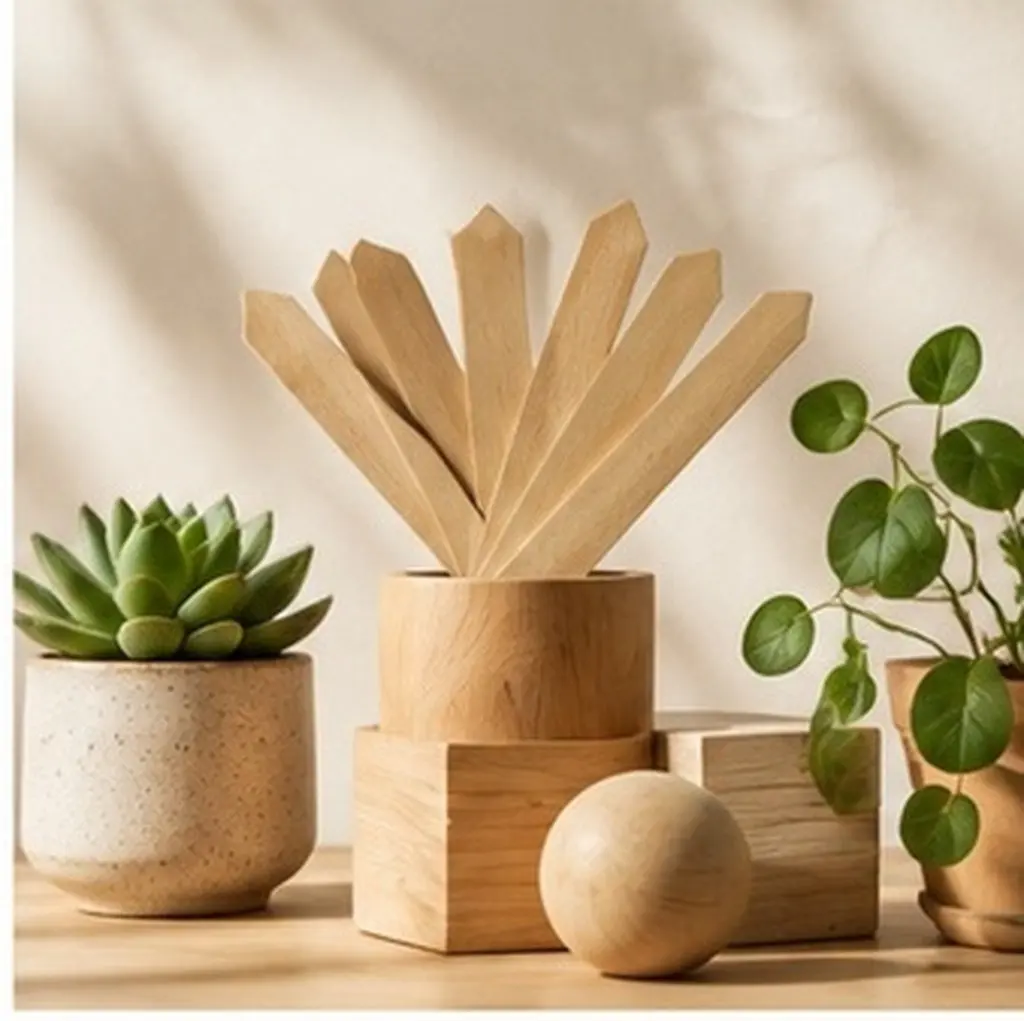 100Pcs Wooden Plant Labels Reusable Garden Markers Small Sized for Potted Plants Cells Colorful Organize Seedlings Manage Messy