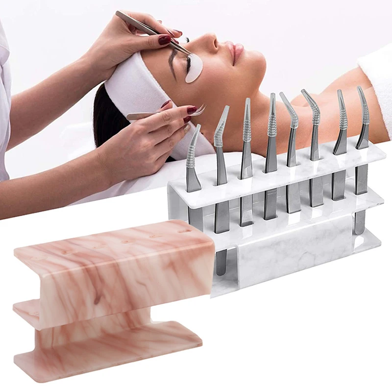 1PC Eyelash Tweezers Storage Rack Tweezer Organizer Holder Stand Eyelash Extension Tools Makeup Beauty Shelf 6/8 Holes