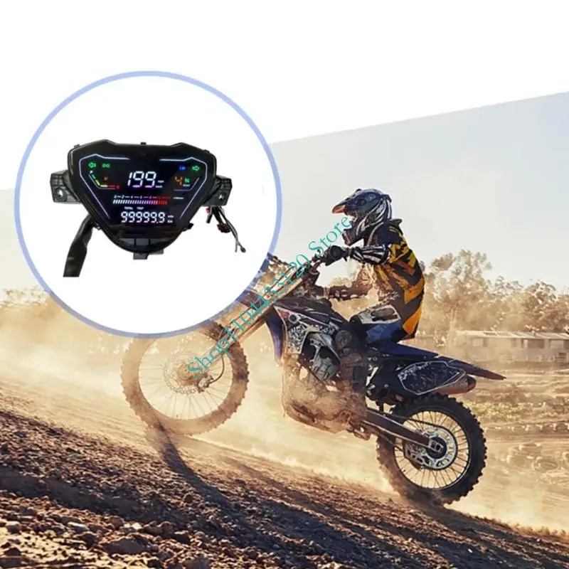 0XXD Multi Function Digital LCD Motorcycle Speedometer Real Time Speed Mileage Tracking Waterproof Design For Urban Commuting