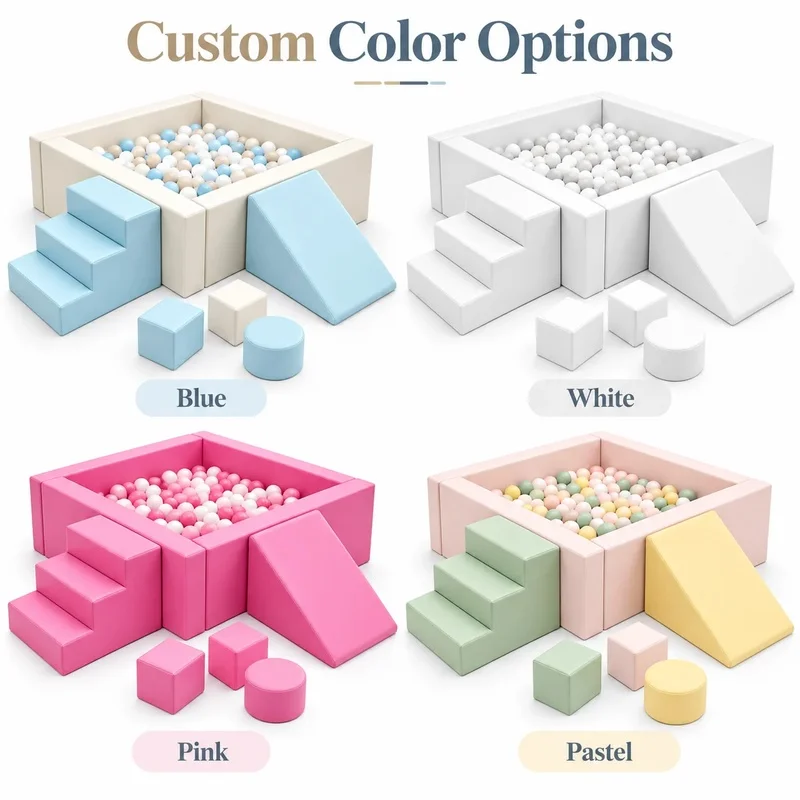 Commercial Soft Play Ball Pit Rental Set for Kids Birthday Party Events with Stairs Ramp and Custom Colors