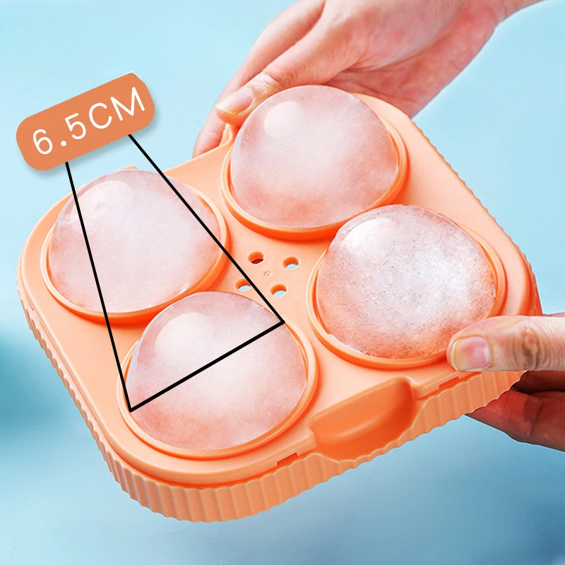 Silicone Ice Ball Maker Large 6.5cm 3D Big Round Sphere High Balls Ice Shape Cube Mold Tray for Whiskey Cocktail Bar Tools