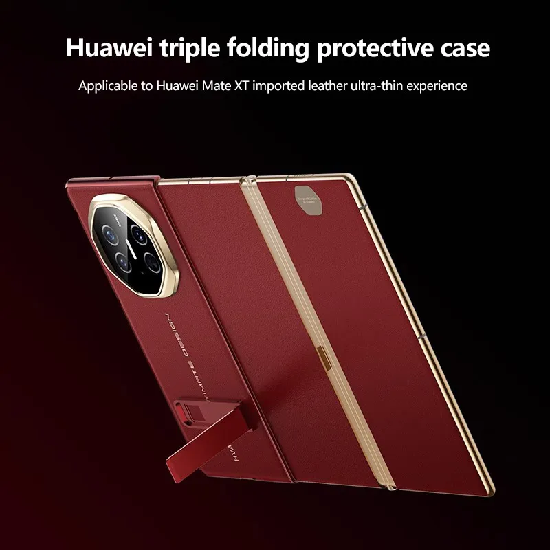Smart View Window Schutzhülle für Huawei Mate XT Ultimate Plating Leder Flip Case Rotate Kickstand Cover