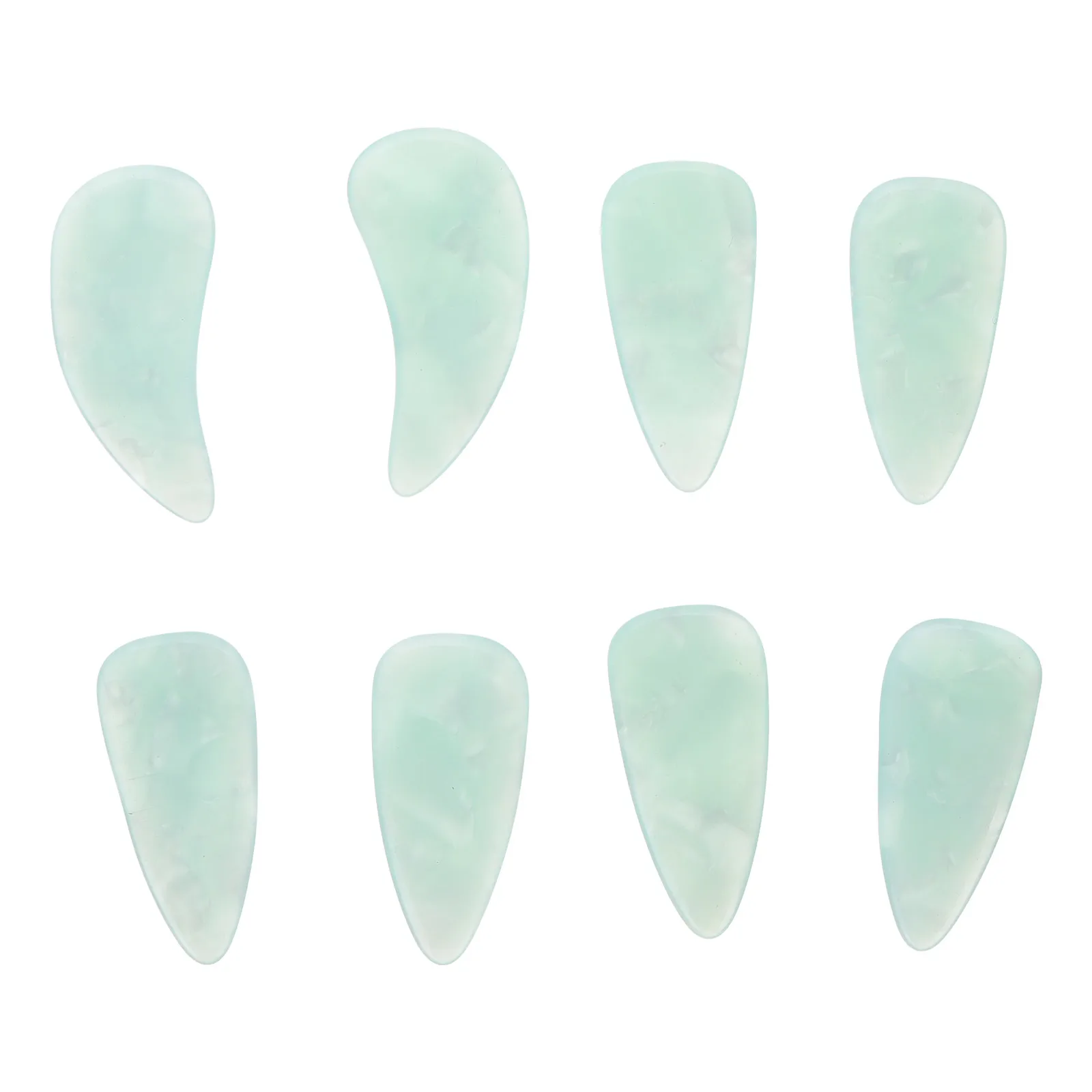 

8Pcs Guzheng Finger Nails Double-Sided Resin Nail Covers for Performance Practice Beginners Green Guzheng Nail