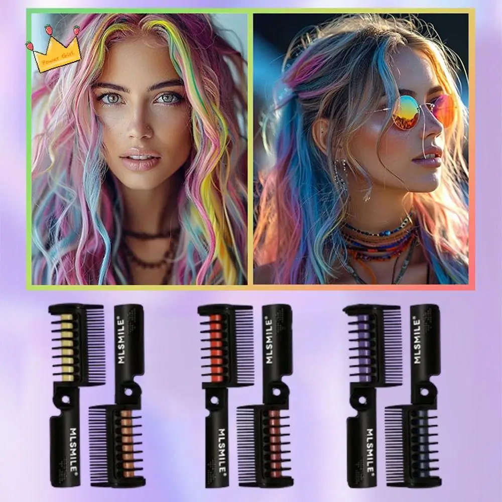 

6Pcs Colorful Hair Chalk Cream Comb Disposable Washable Hair Color Stick DIY Hair Coloring Temporary Hair Color Dye Cosplay
