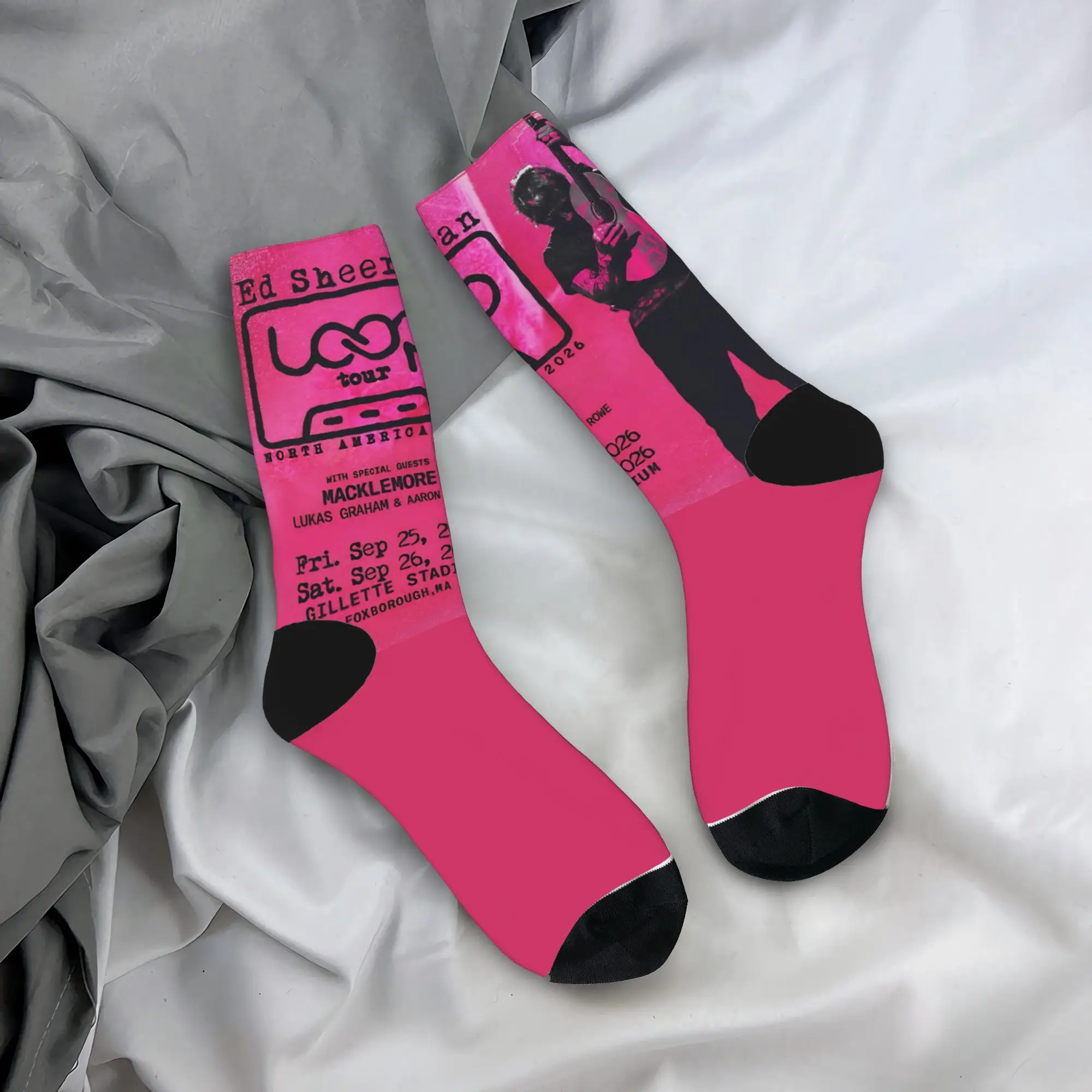 Ed Sheeran Loop Ed America Tour 2026 Socks Stockings Winter Non Slip Couple Socks Comfortable Custom Outdoor Sports Socks