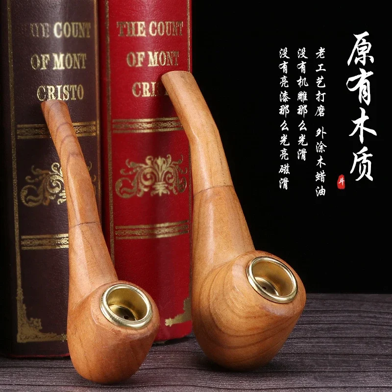 Solid Wood Classic Pipe Smoking High Quality New Design Wood Tobacco Pipe Free Smoke Smoking Accessories