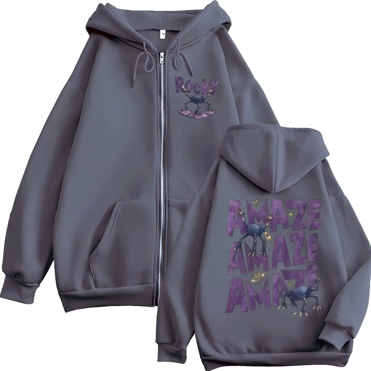 Project Hail Mary Rocky Amaze Sci-Fi Graphic Hoodie Men Women Vintage Zip Up Sweatshirts Long Sleeve Zipper Hoodies Coats Jacket