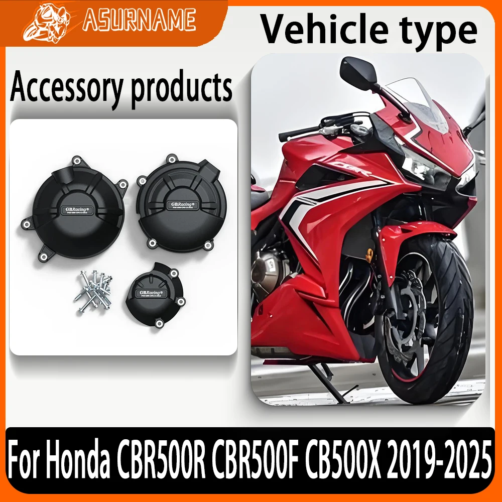 

For Honda CBR500R CBR 500R CBR500F CBR 500F CB500X 2019-2025 Motorcycle Engine Crash Protector Engine Cove Set Accessories