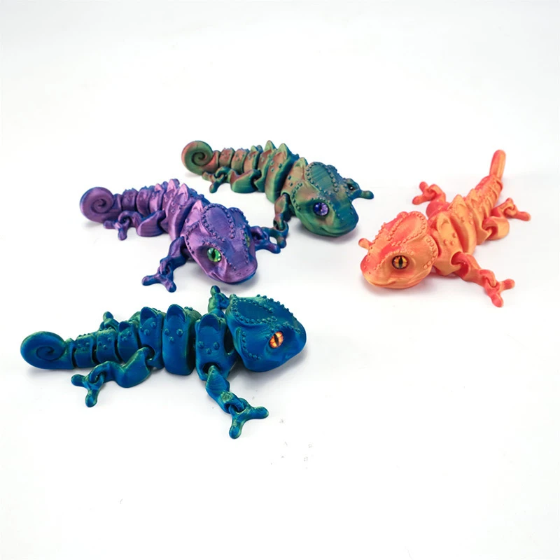 New Creative 3D Printing Simulation Cute Lizard Model Joints Movable Toy Fun Reptile Toy Decoration Ornament Adult Children Gift