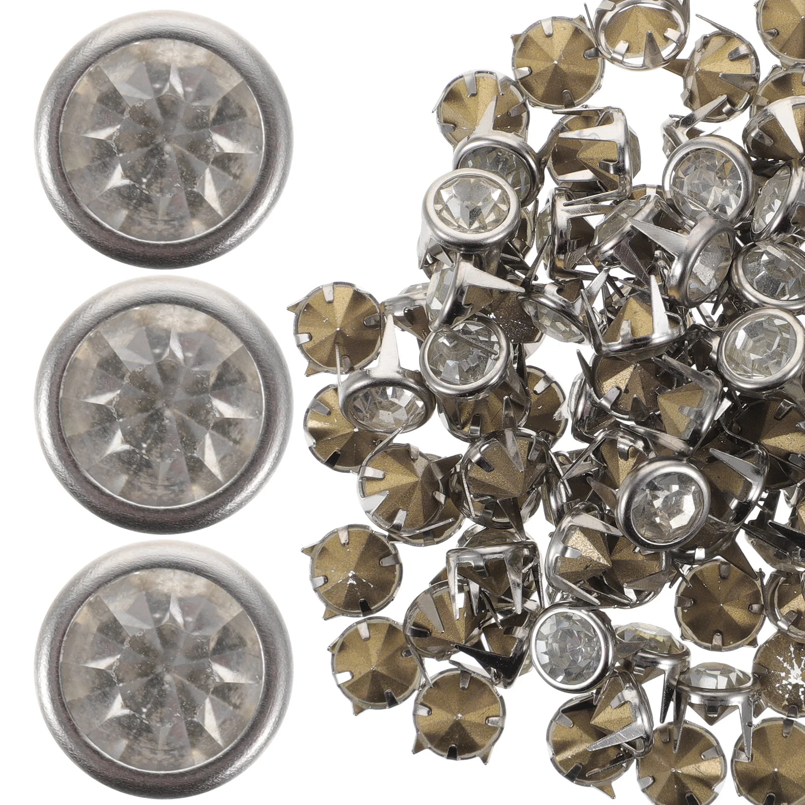 100Pcs Kristal Hiasan Kuku Rivet Cakar Berlian Imitasi DIY Kerajinan Tas Sepatu Aksesoris Fashion Spikes
