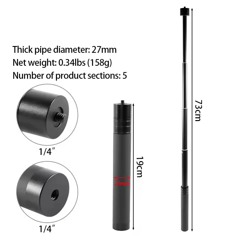 Asta di estensione barra bastone asta treppiede per DJI OM 4 osmo Mobile 2 3 Feiyu Vemble Zhiyun Smooth 4 stabilizzatore cardanico palmare