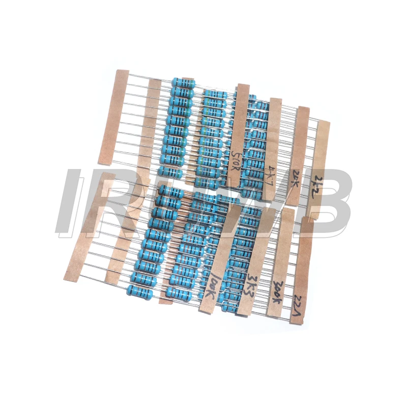 300 قطعة 1/4 واط 1/2 واط 1 واط المقاومة مجموعة 1% معدن مقاوم من غشاء مجموعة متنوعة 10R-1 متر أوم 30 أنواع * 10 قطعة = 300 قطعة