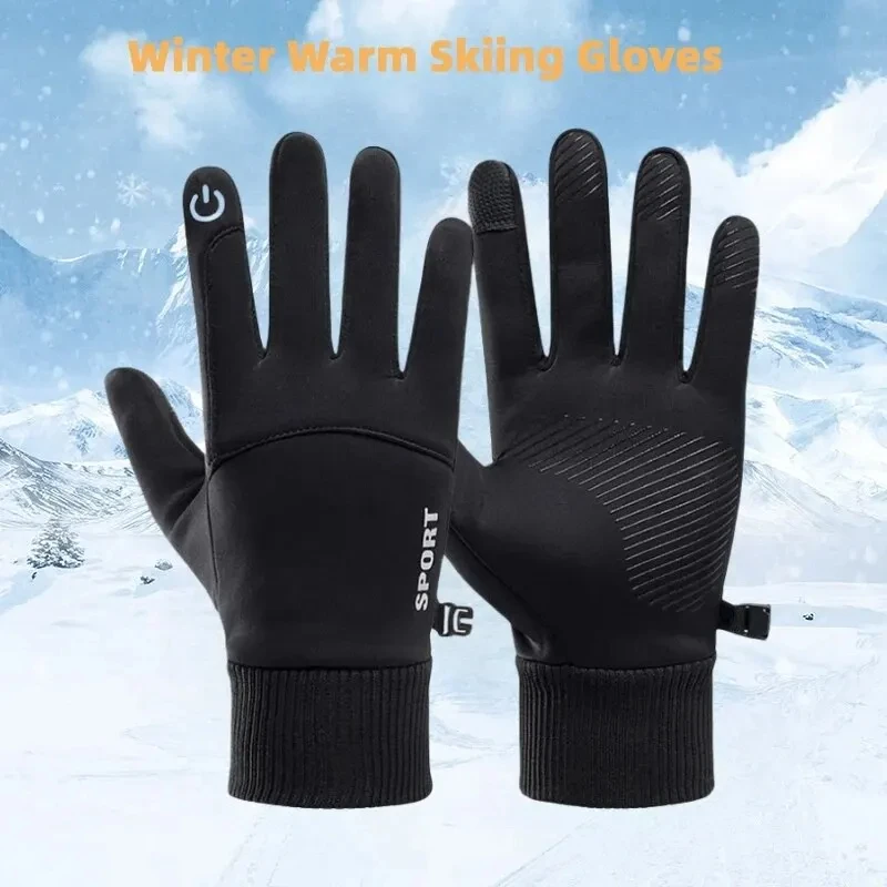 Winter Waterproof Men\'s Gloves Windproof Sports Fishing Touchscreen Driving Motorcycle Ski Non-slip Warm Cycling Women Gloves