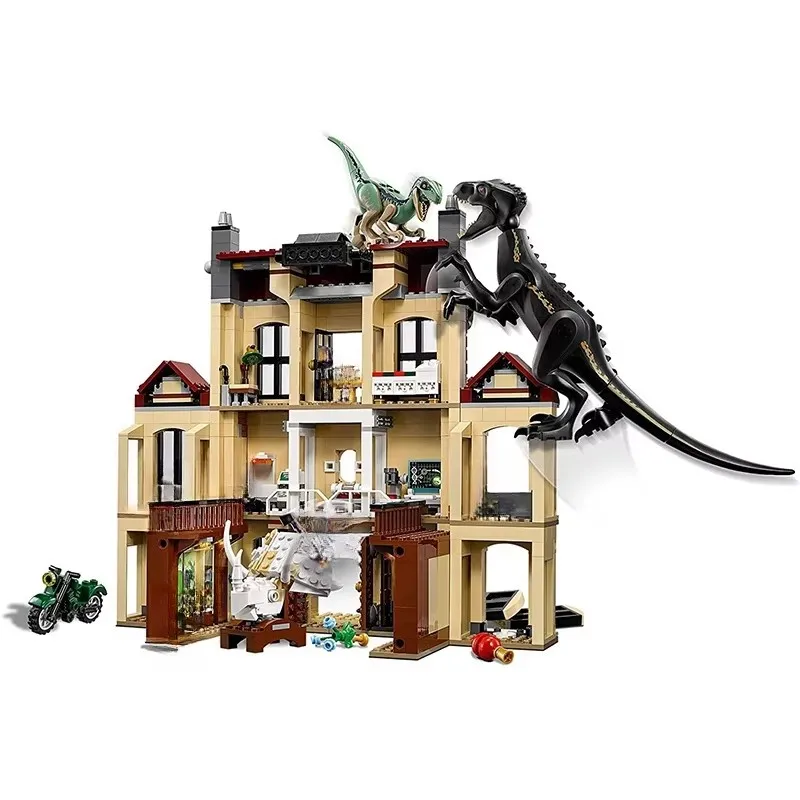 Jurassic Dinosaur World Series Indoraptor Rampage at Lockwood Estate Building Blocks Set Model MOC Bricks Toys For Kids Gifts