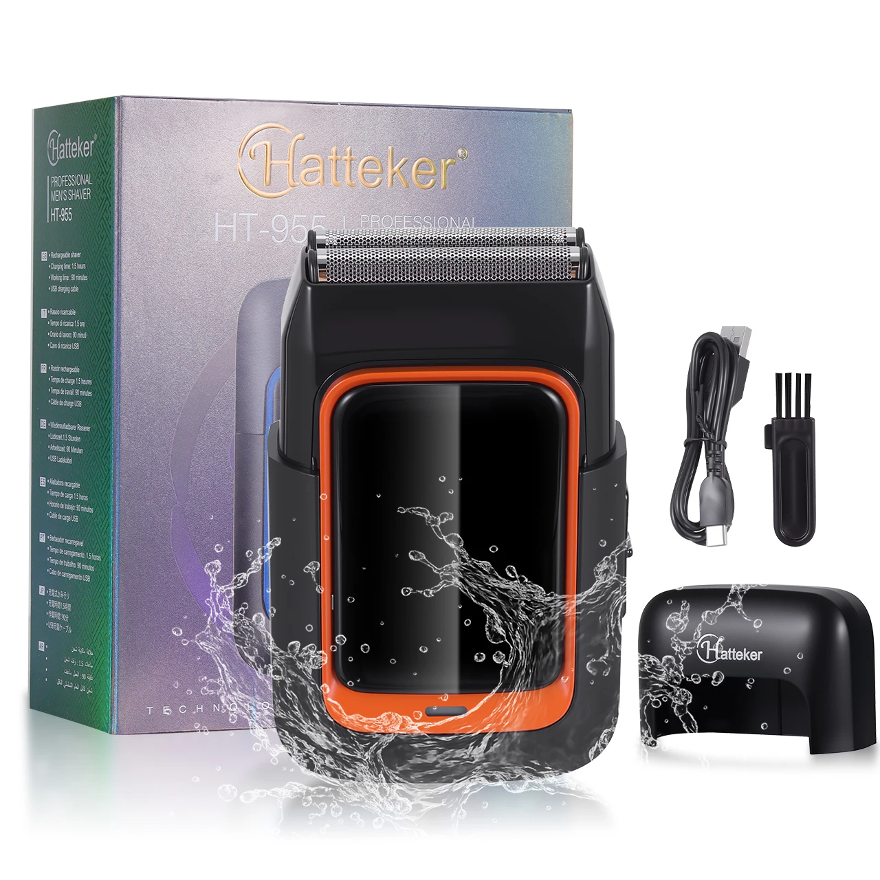 Hatteker Double-Headed Reciprocating Shaving Razor for Men Beard Trimmer Hair Remover Machine Whitening Skin Care Device