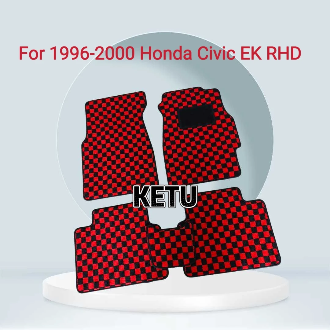 For 1996‑2000 Honda Civic EK RHD Custom Fit Checkerboard Car Floor Mats All‑Weather Protection