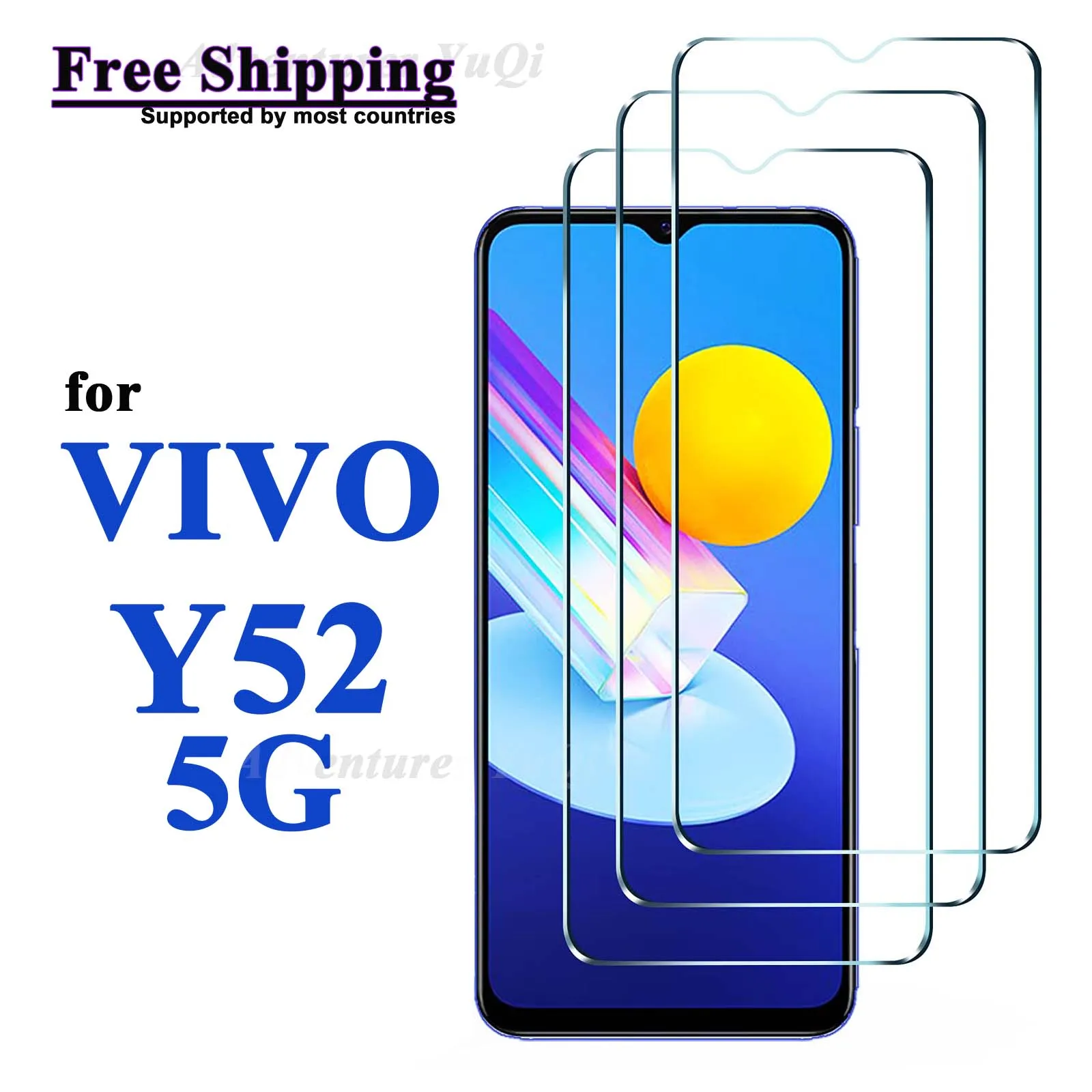 

Screen Protector for VIVO Y52 5G Tempered Glass Crystal HD 9H Transparent Clear Anti Scratch Case Friendly High Aluminum