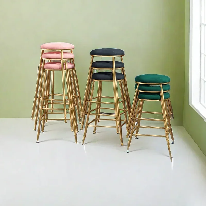 모던한 주방 바 의자 등받이 안락 의자, 편안한 가구, 북유럽 저렴한 카운터 스툴, 금속 폴트로나 거실