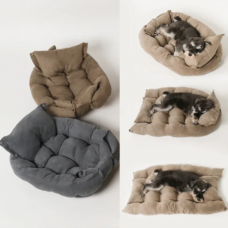 Multifunctional Pet Dog Bed Thickened 3 IN 1 Dogs Cat Sleeping Bed Sofa Warm Winter Puppy Kitten Nest Kennel Soft Pet Cushion