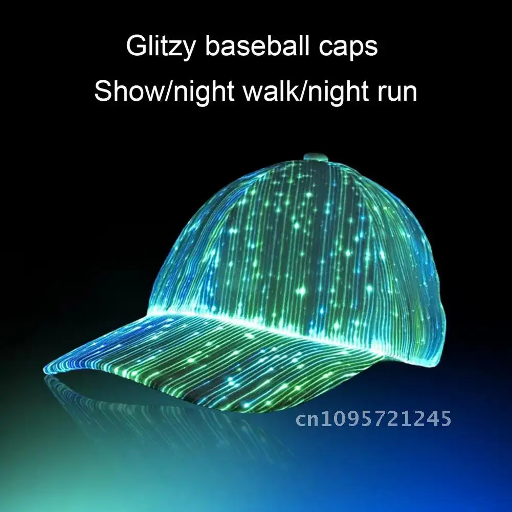 LED Hat Light Up Baseball Cap Flash Glow Hat USB Luminous Disco Bar Halloween Rechargeable Flashing Hat Party Cap for Hip-Hop