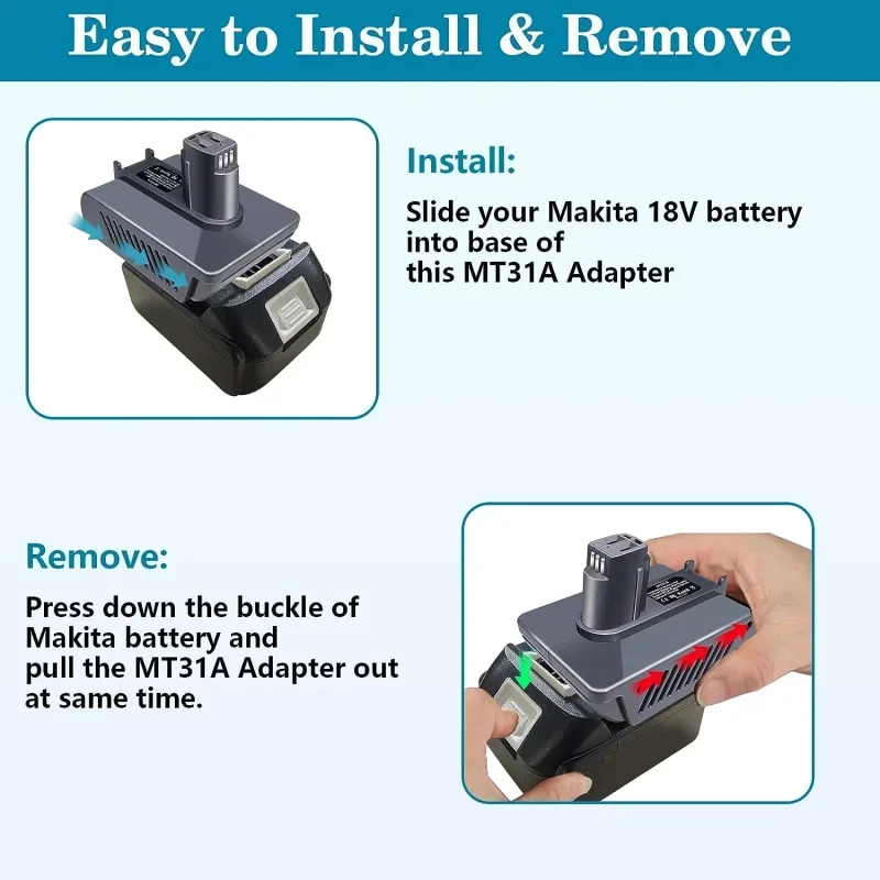 Battery Adapter for Makita 18V Li-ion Battery to for Dyson Type A Type B DC30 DC31 DC34 DC45 Animal Vacuum Cleaner Use